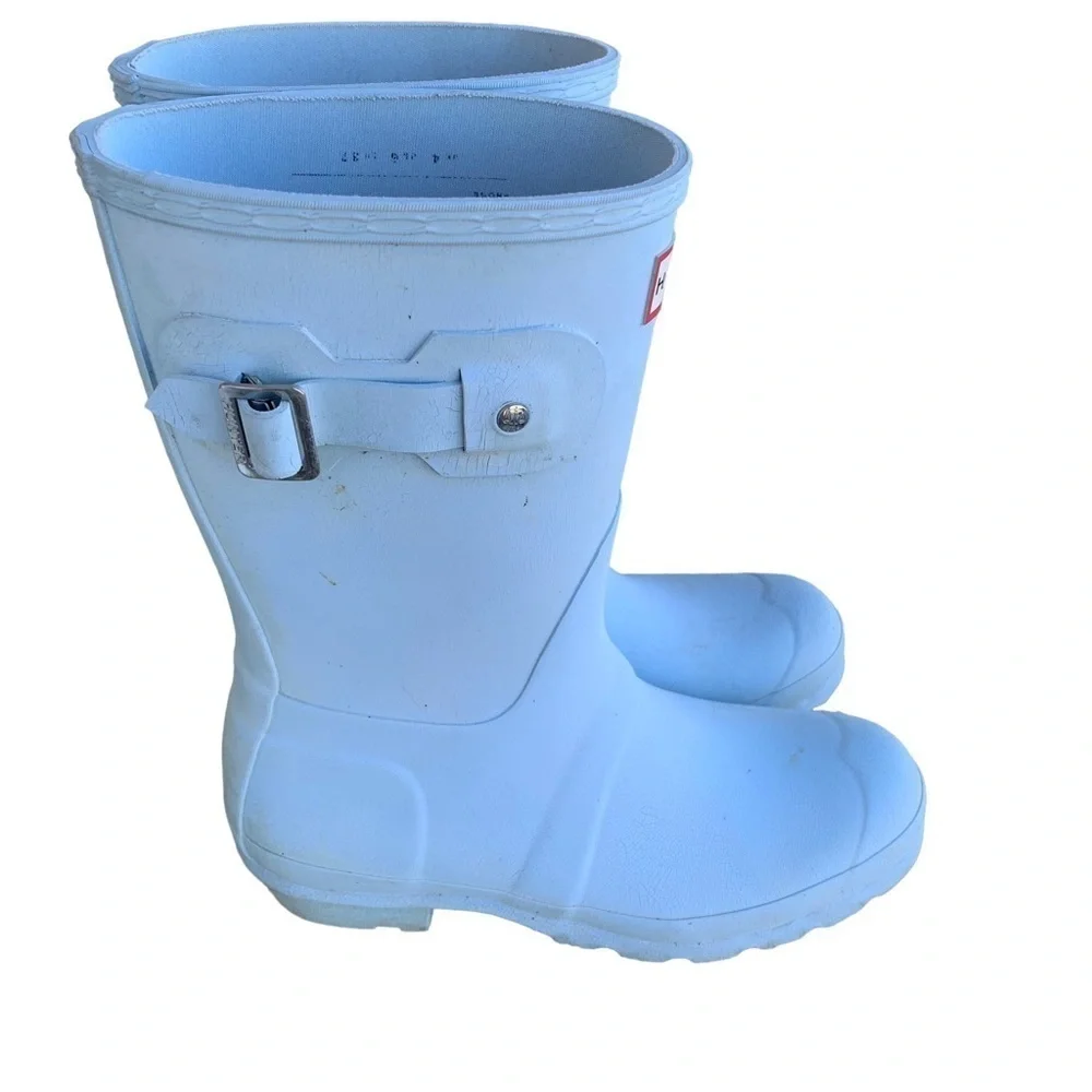 Hunter Original Short Gloss Rain Boots Baby Blue Women’s Size 6 Snow Shoes